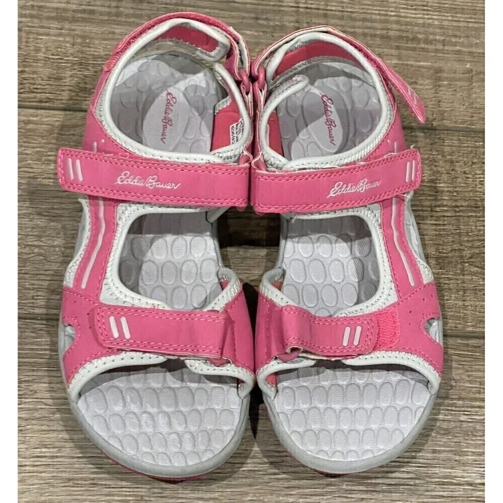 Eddie Bauer Kelsey Sport Sandals Girls Size 4 Pink Adjustable Straps Shoes